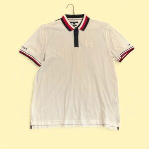 Tommy Hilfiger Men's Polo Shirt with Navy and Red Accents